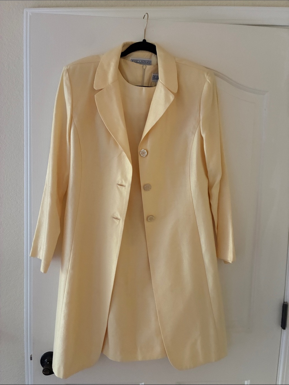 Jessica Howard Pale Yellow Sleeveless Shift Dress & Jacket - Picture 5 of 8